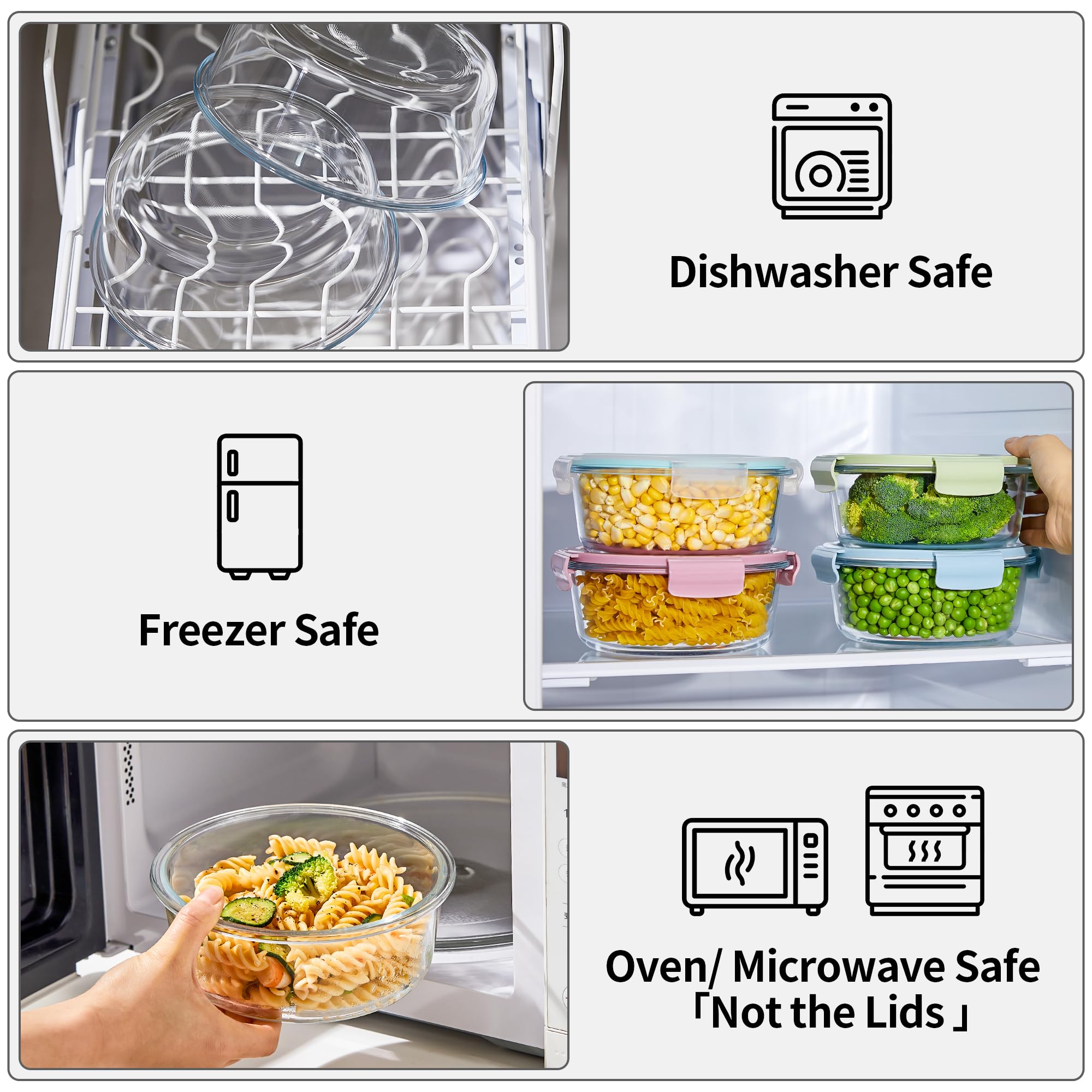 Wancilock containers in use holding soup and salad to show reheating and serving convenience