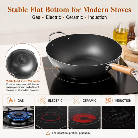 WANGYUANJI detachable wooden handle image showing cool-touch safety