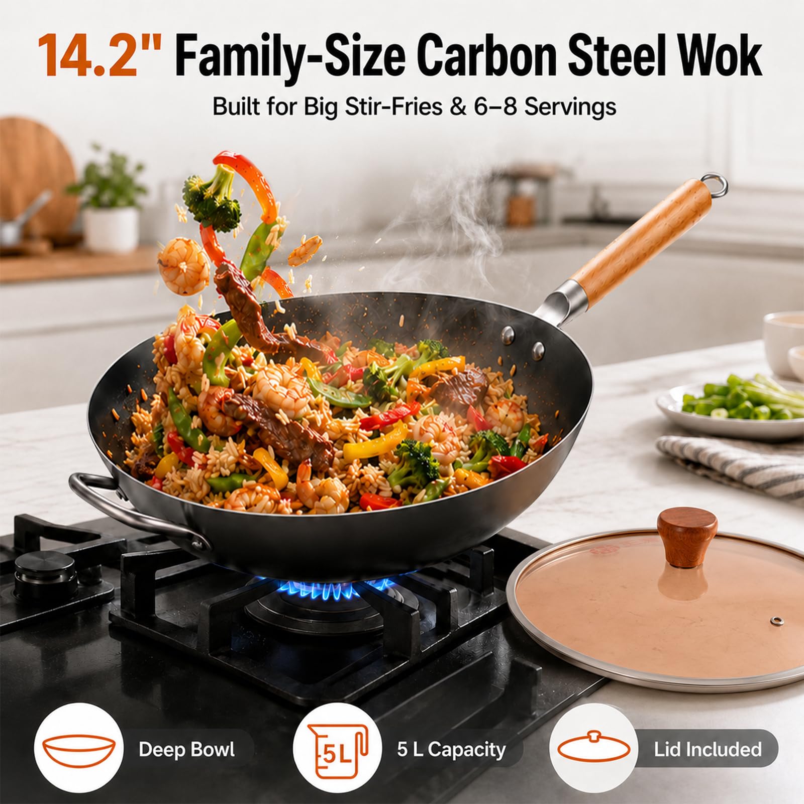 WANGYUANJI flat-bottom close-up demonstrating stable stovetop contact