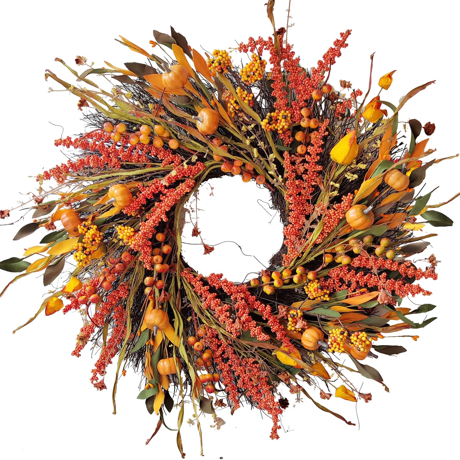 WANNA-CUL front door wreath creating warm curb appeal