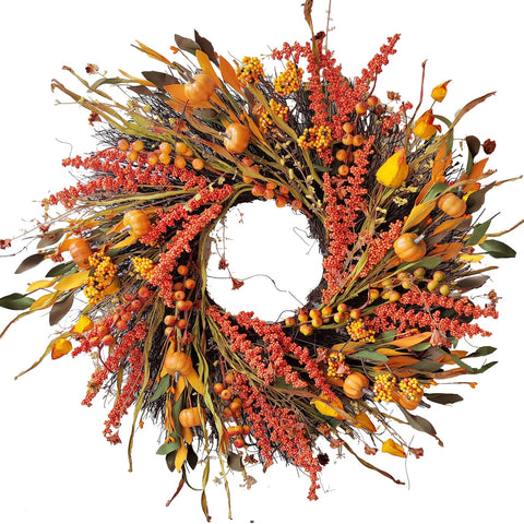 WANNA-CUL front door wreath creating warm curb appeal