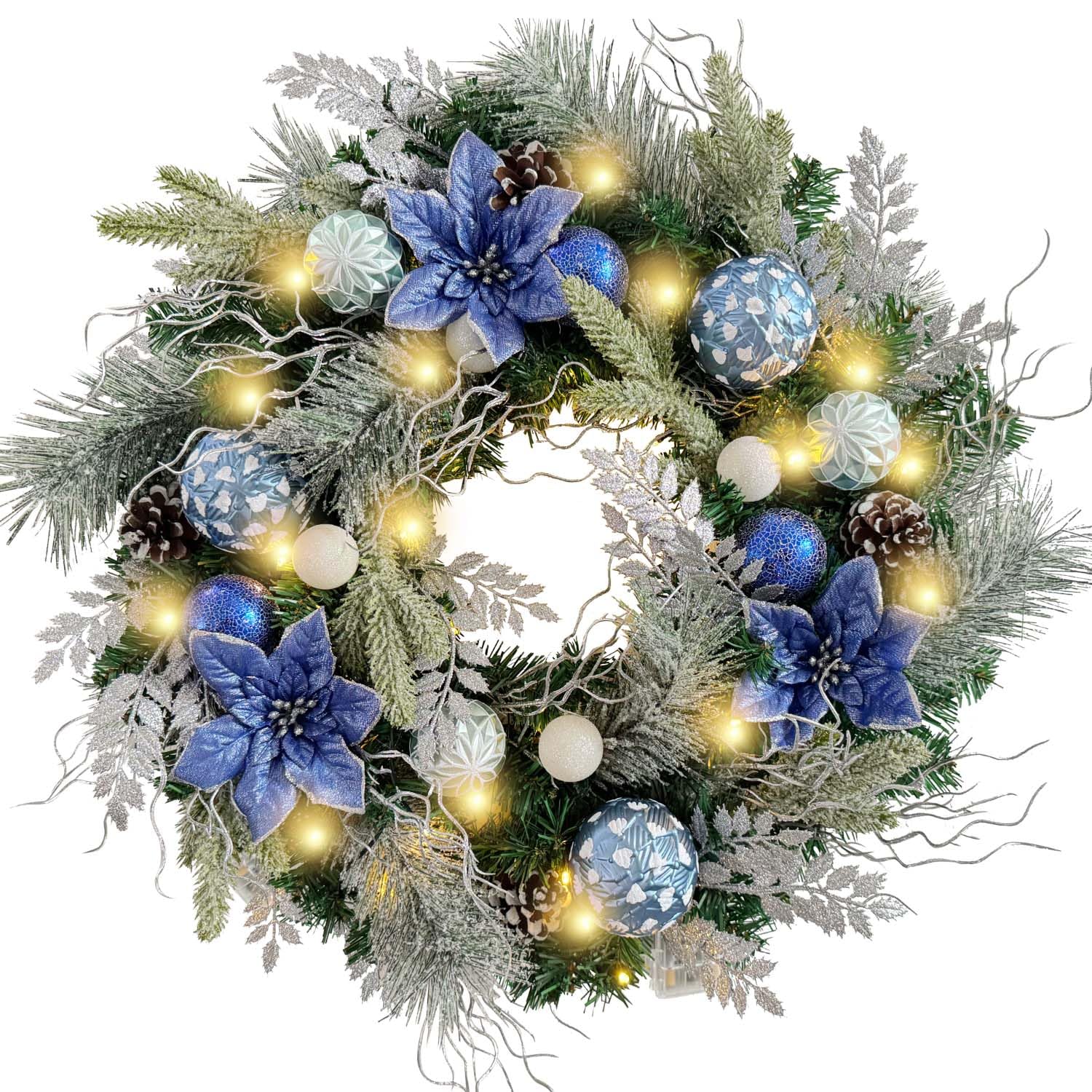 WANNA-CUL front door wreath displayed for curb appeal and seasonal welcome