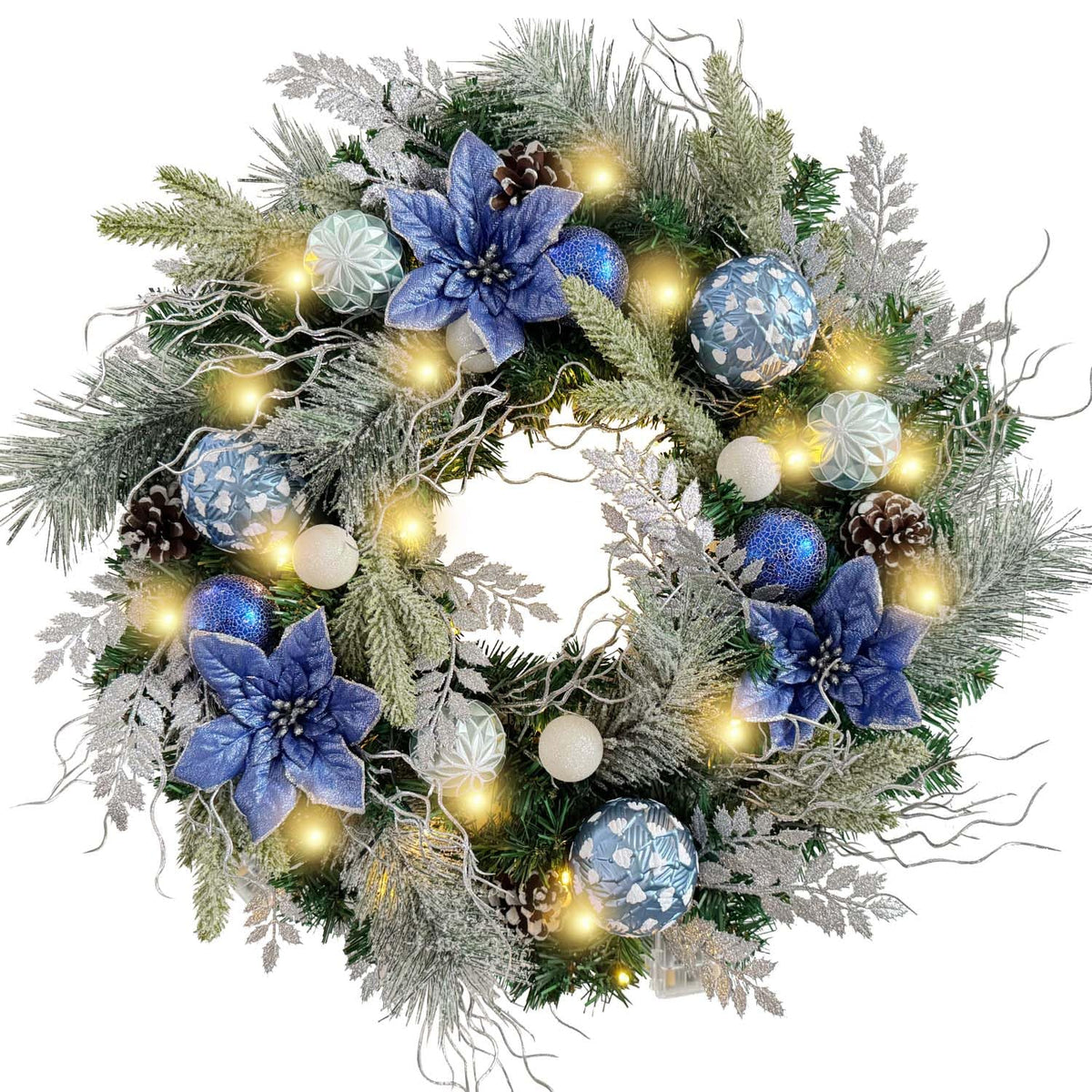 WANNA-CUL front door wreath displayed for curb appeal and seasonal welcome