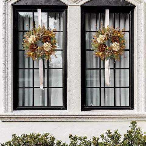 WANNA-CUL wreath on door illustrating 24-inch scale for entrances