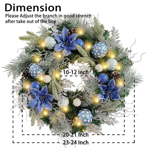 WANNA-CUL side profile showing full, dense 24-inch wreath silhouette
