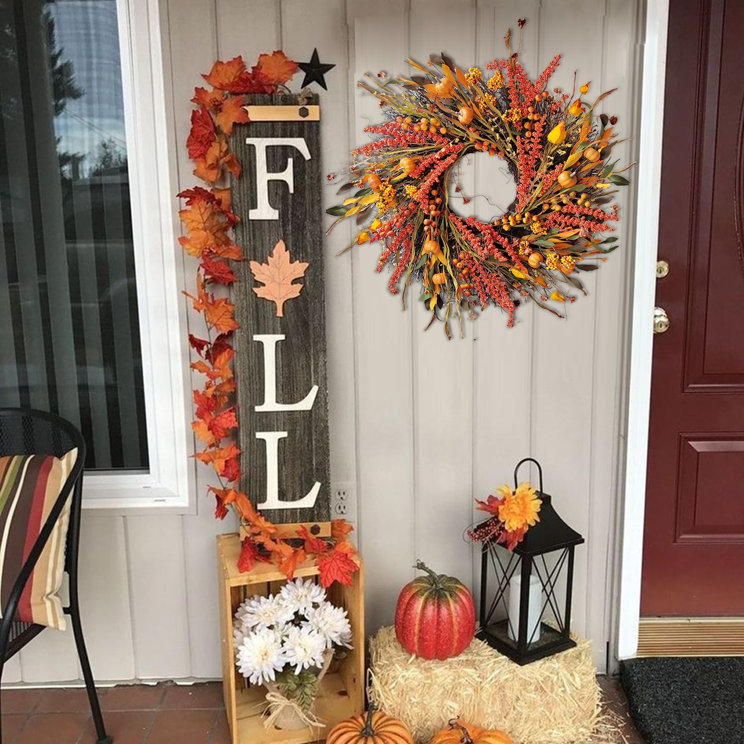 WANNA-CUL styled on mantel for cozy autumn home ambiance