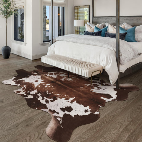 WARM HAVEN rug beside chair showing scale and placement benefit