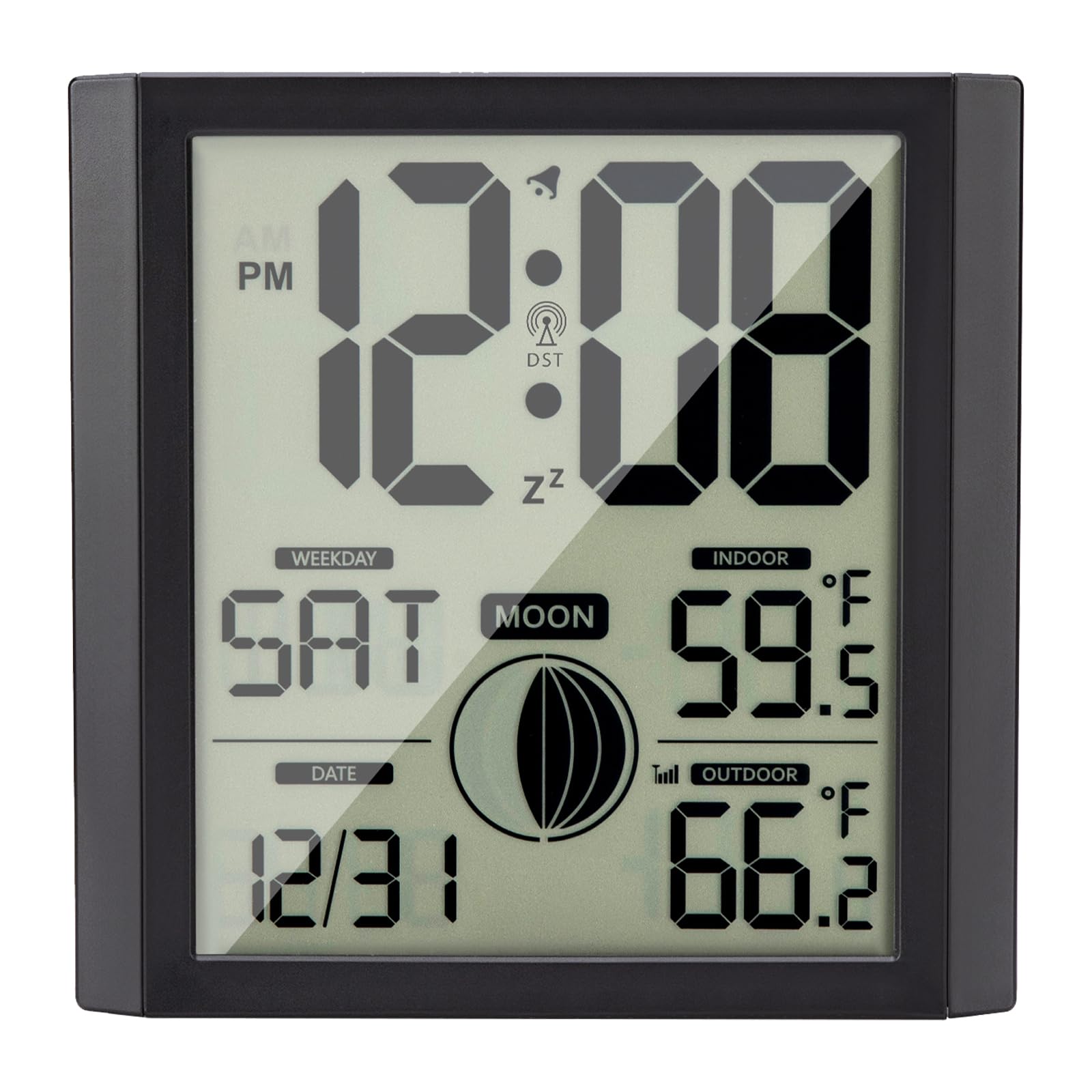 Warminn front display showing large numbers and date for easy reading