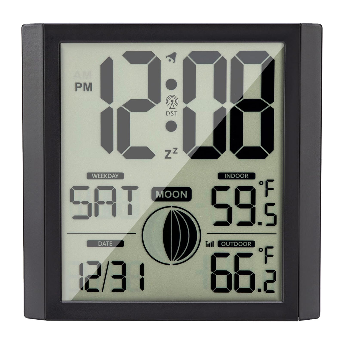 Warminn front display showing large numbers and date for easy reading