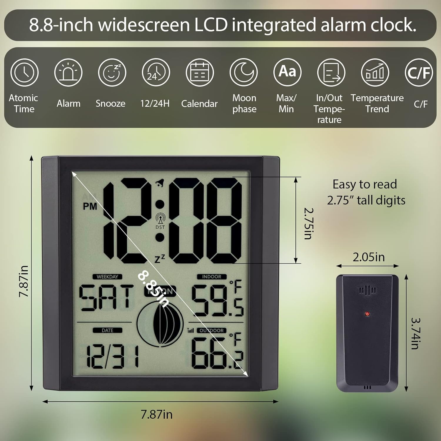 Warminn next to ruler to show scale and large 8.8-inch screen benefit