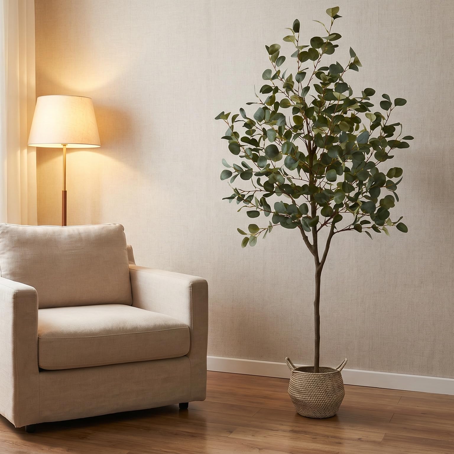 Warmplants tree placed in a corner, saves space while adding vertical interest