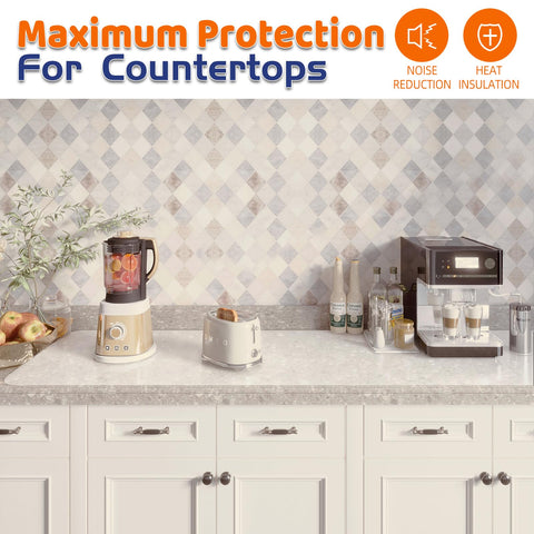 Warome mat under hot pan demonstrating heat resistance benefit: protects counters