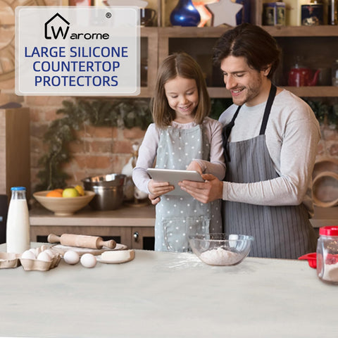 Warome mat on kitchen island in lifestyle scene showing multifunction benefit: everyday convenience