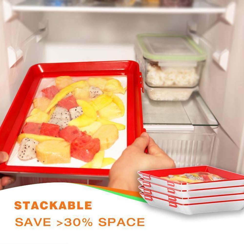 Waroomss tray in use serving leftovers for convenient transport