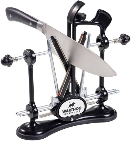 Warthog V-Sharp A4 sharpening a kitchen knife to restore a precise cutting edge