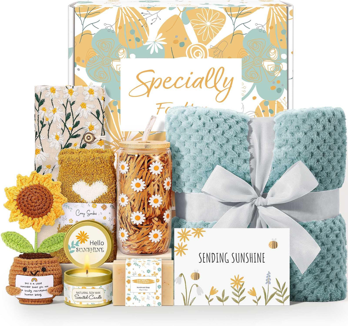 Wasocol front-facing gift box showing elegant sage green packaging and inside items, conveying a thoughtful present