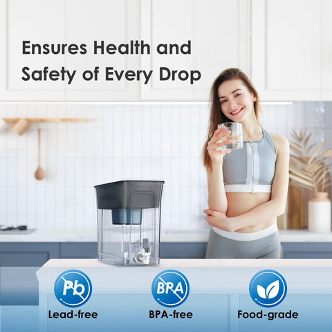 Waterdrop placed inside refrigerator demonstrating fit and chilled water access