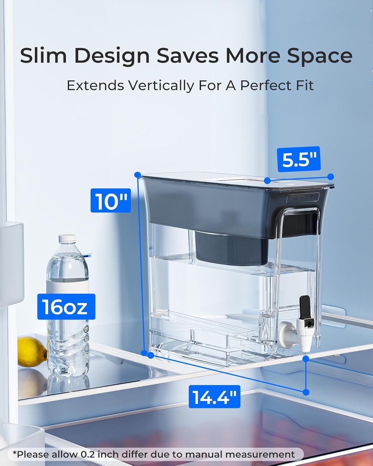 Waterdrop WFD-40L top handle and sliding lid visible for simple refill and odor protection benefit