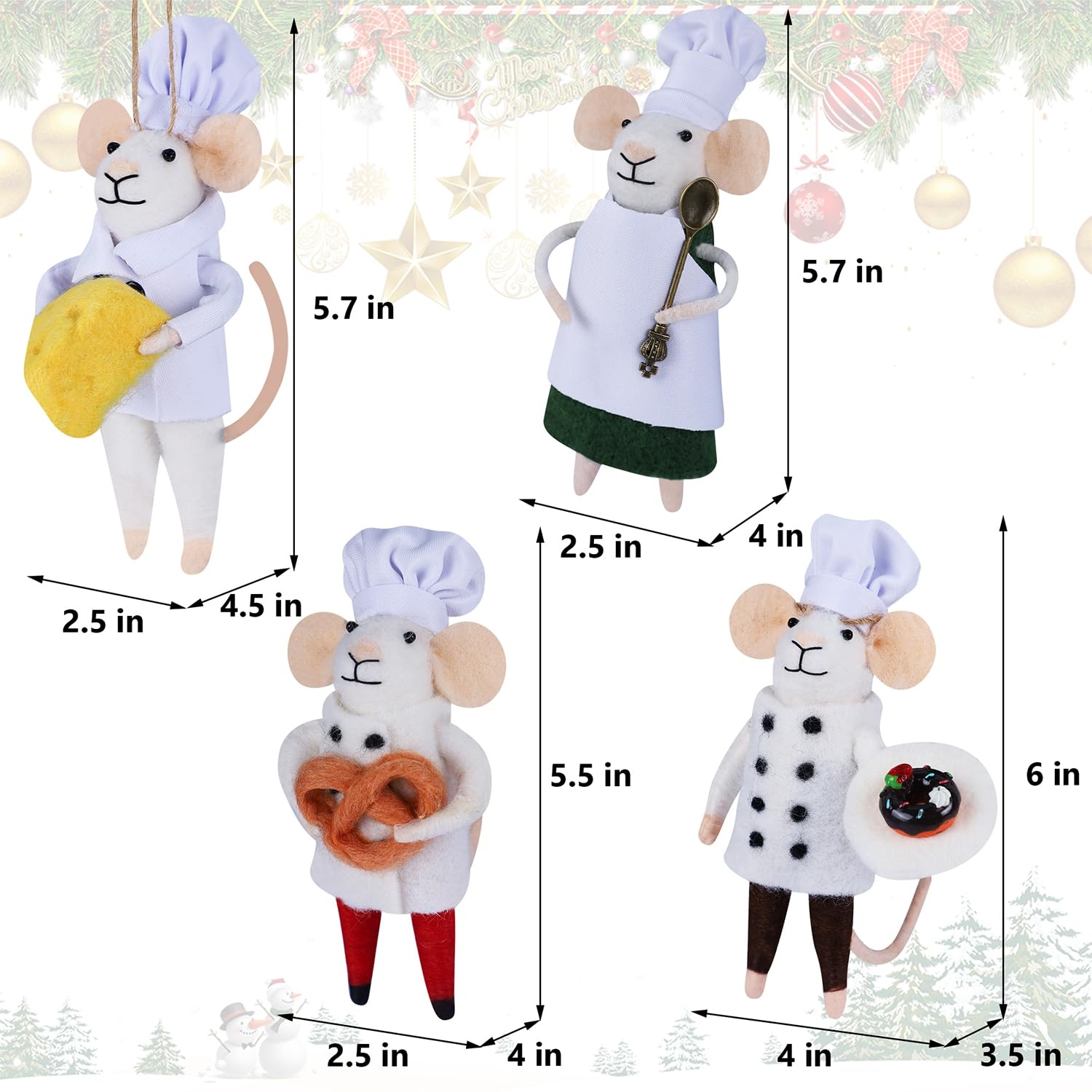 Watereem chef mouse hanging on tree branch, adds playful charm
