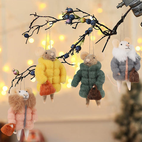 Watereem mouse tied to a wrapped gift as a reusable decorative topper
