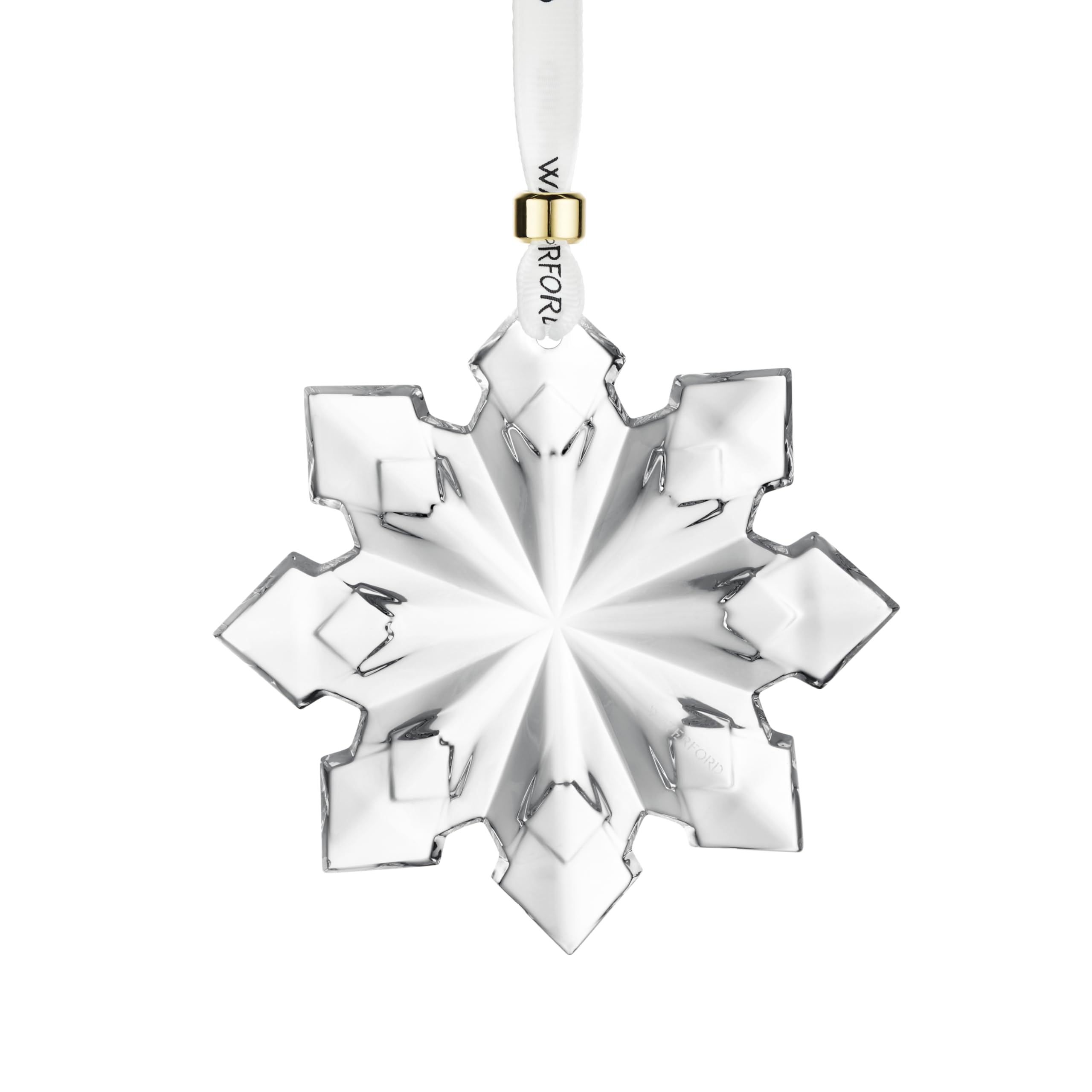 Waterford 2025 ornament front view showing starburst brilliance and festive sparkle