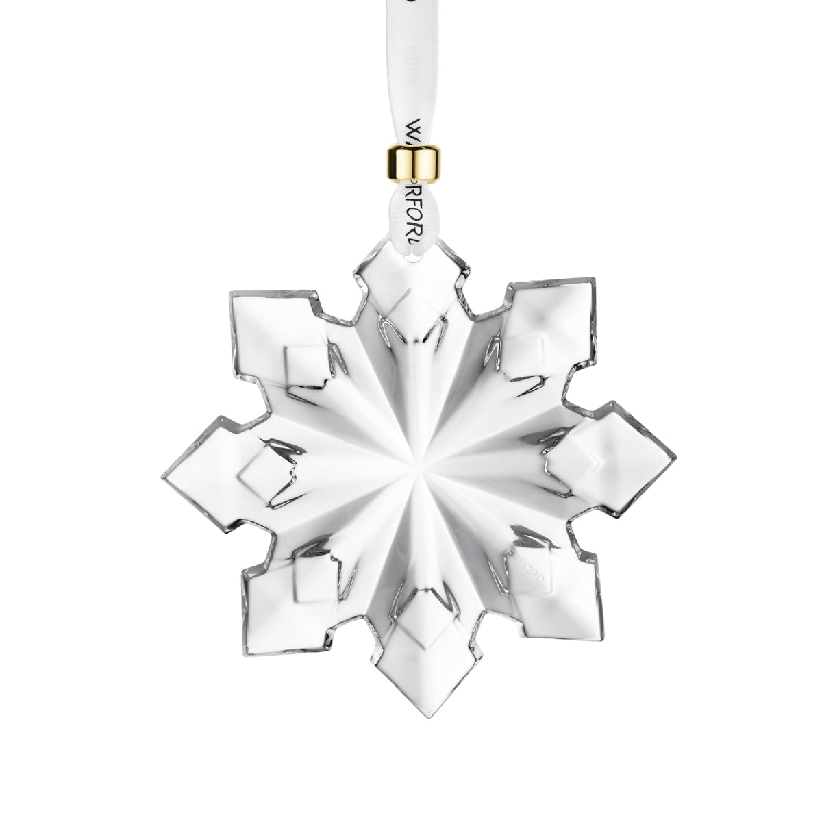 Waterford 2025 ornament front view showing starburst brilliance and festive sparkle