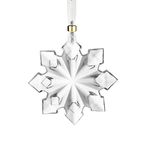Waterford 2025 ornament front view showing starburst brilliance and festive sparkle