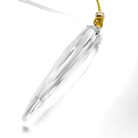 Waterford icicle ornament close-up of crystal cut highlighting fine clarity