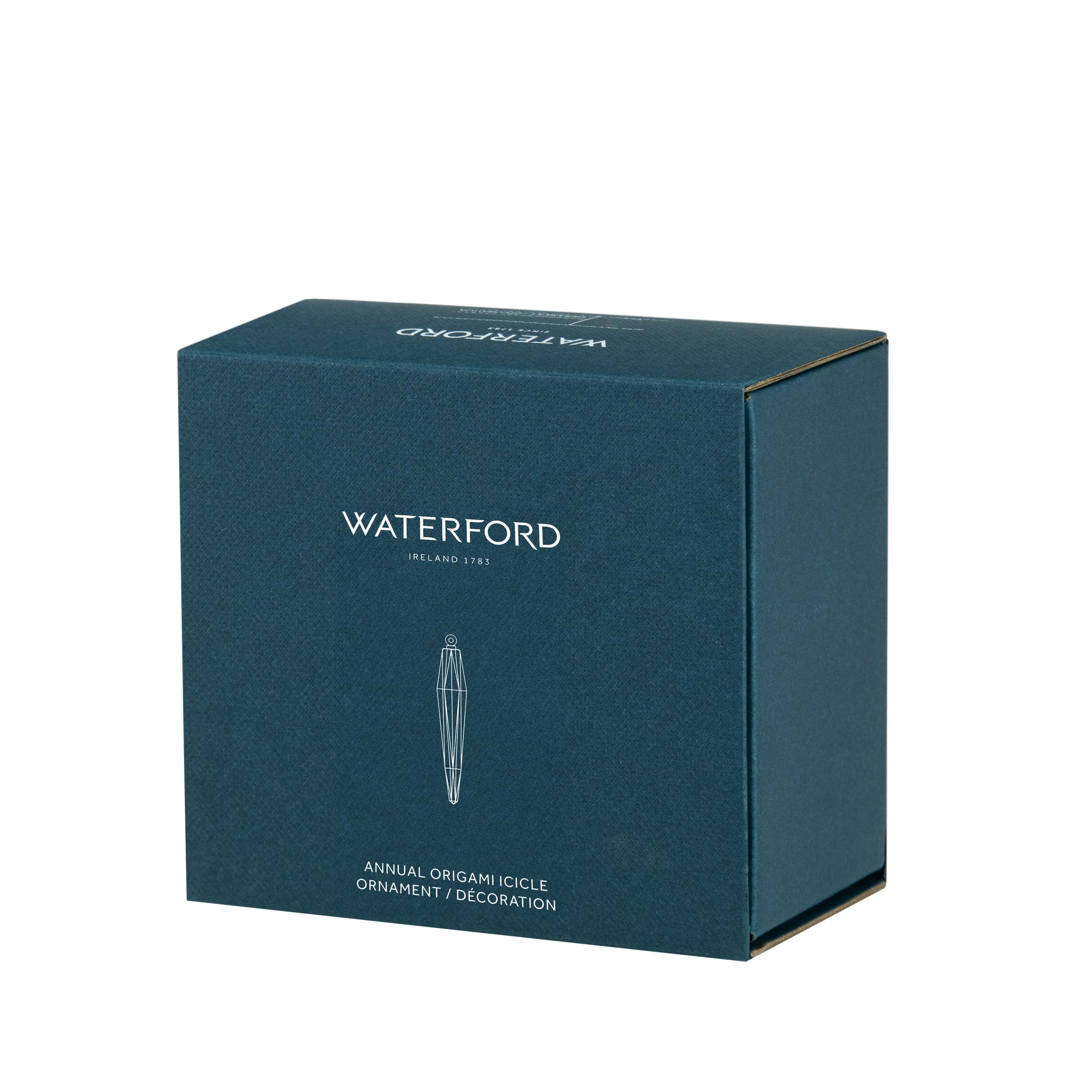 Waterford ornament boxed packaging with dated tag for gifting and protection