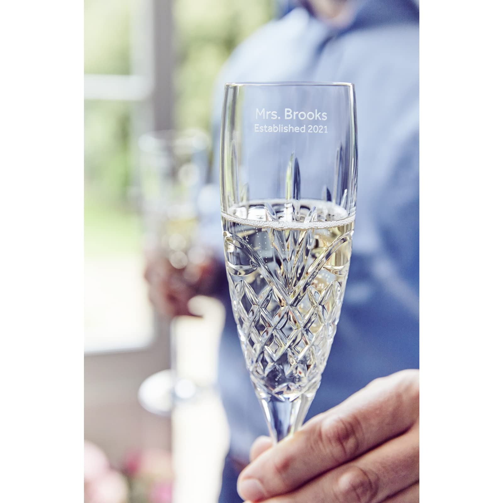 Waterford Love Forever crystal cut close-up highlighting flame motif and sparkling reflection