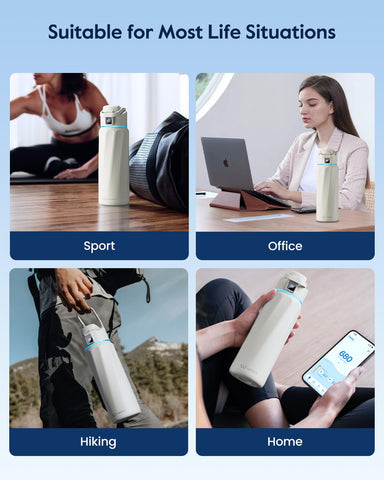 WATERH BOOST on a desk beside laptop illustrating daily use and habit support