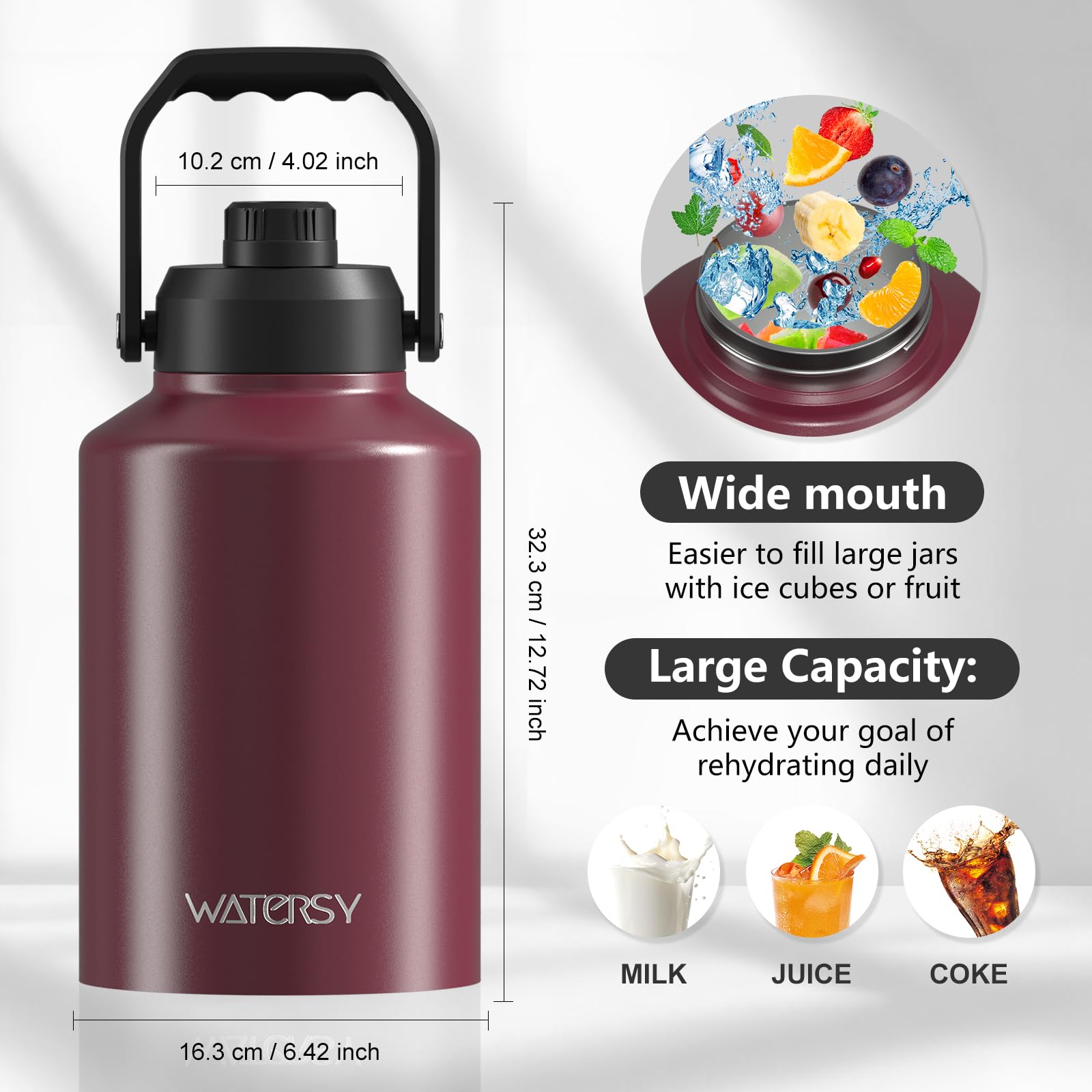 WATERSY stainless interior and copper lining, hygienic surface and improved insulation