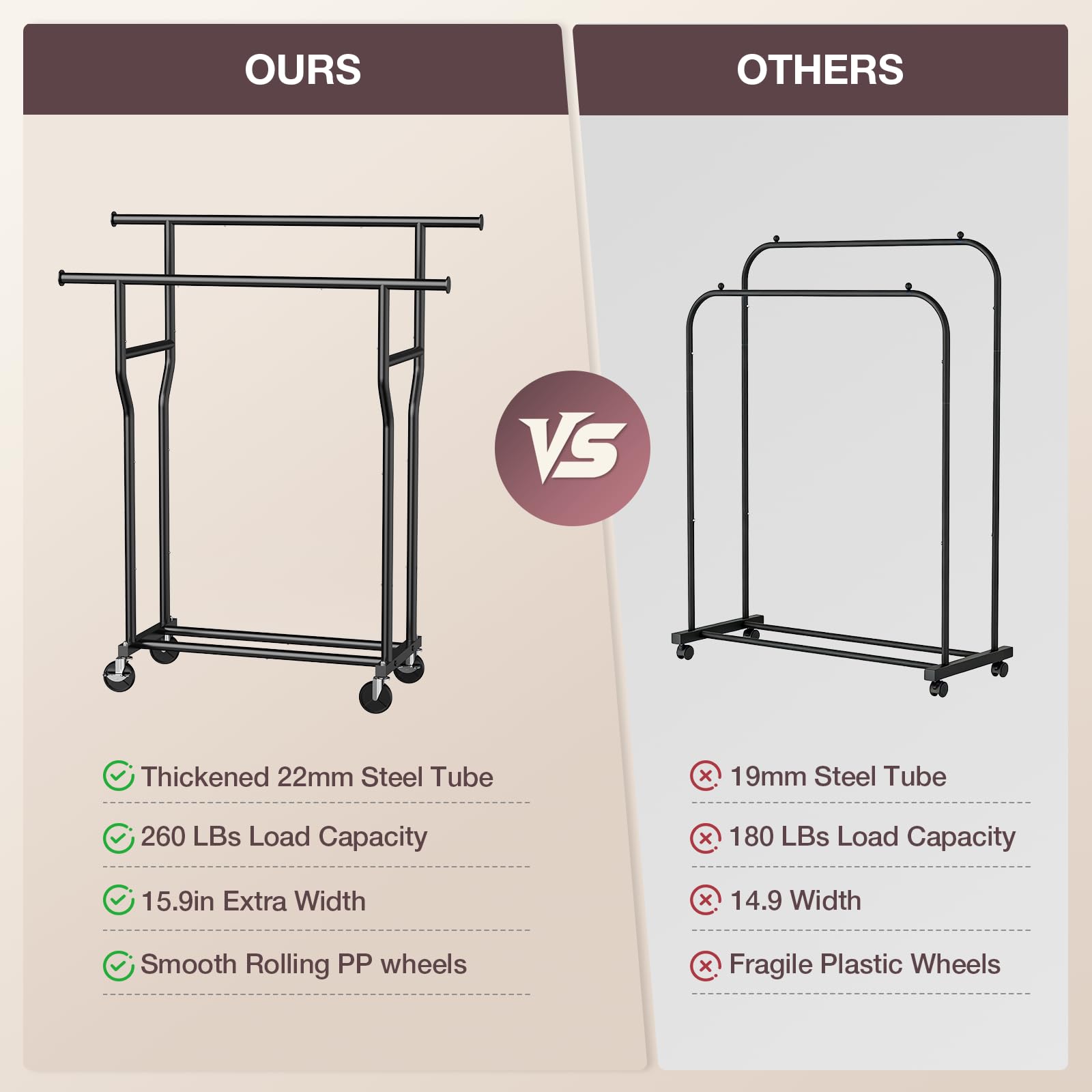 WATIOWL rack in a bedroom setting demonstrating practical daily use and tidy clothing display