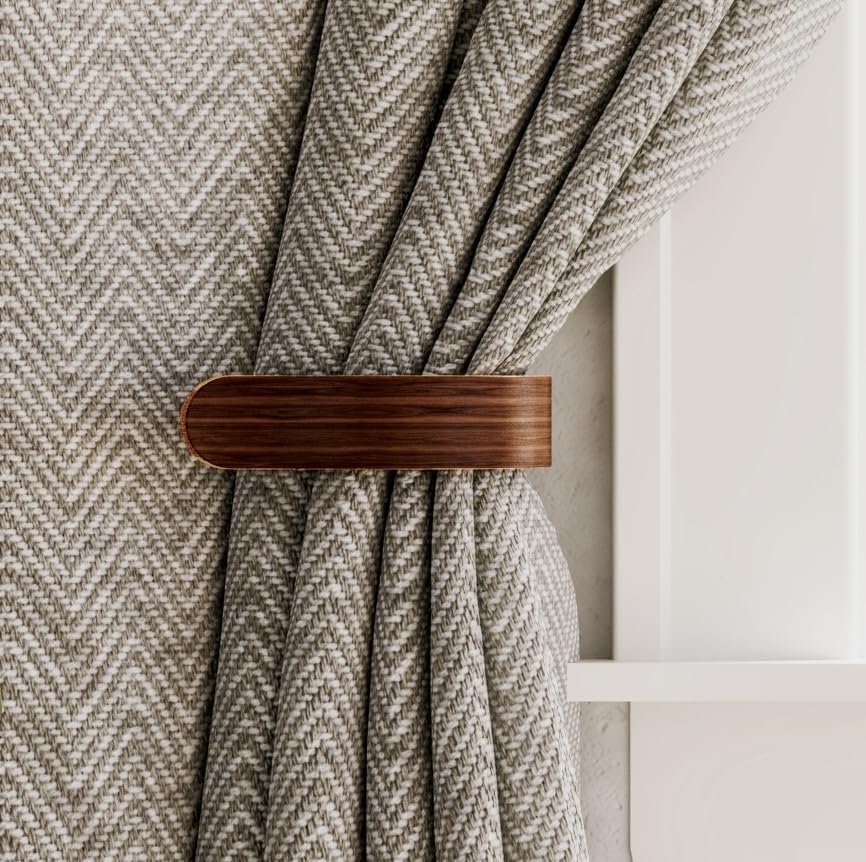 waveply side profile of U-shaped plywood hook showing depth, supports medium-weight drapery