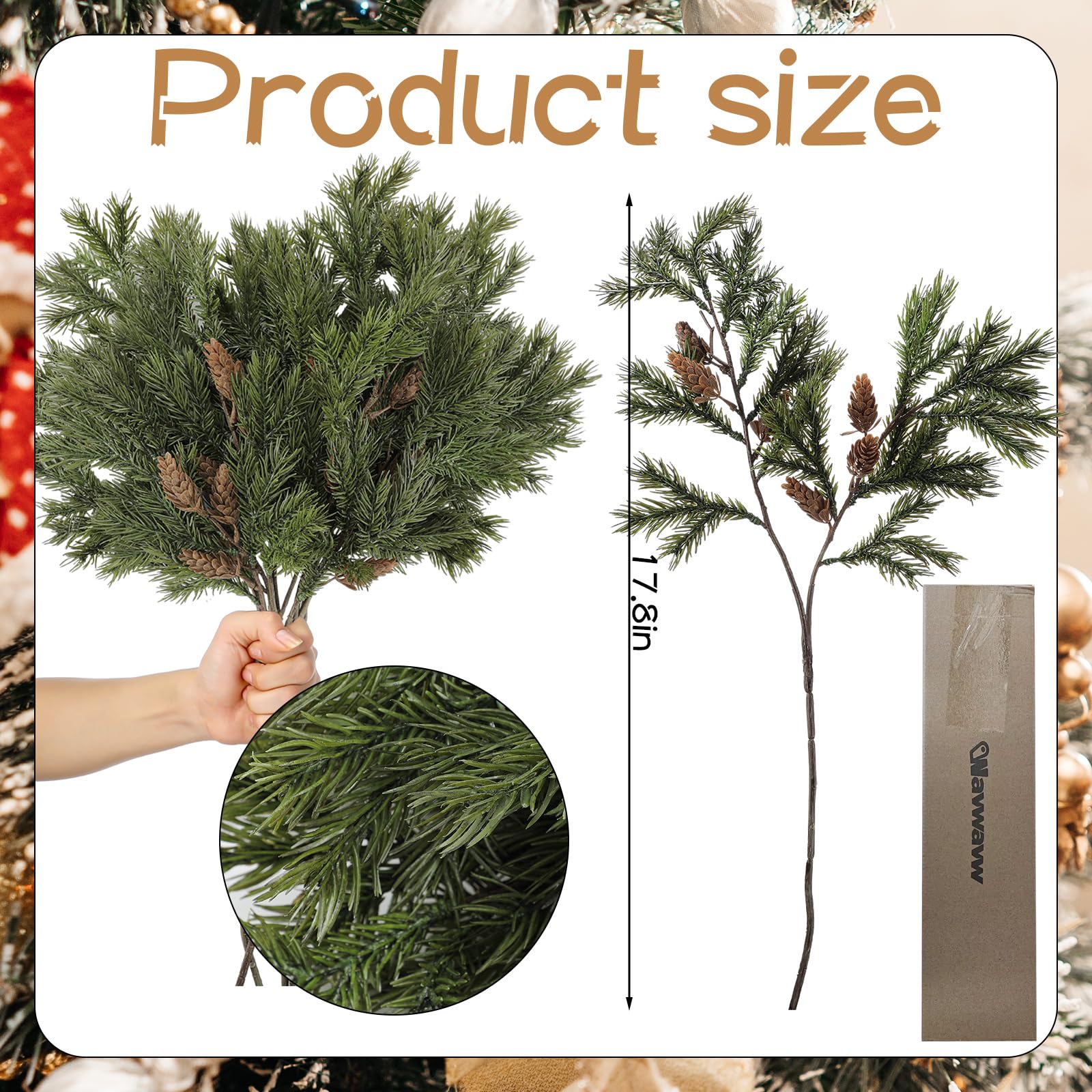 Wavwavw detailed branch tip with pine cone imitation for lifelike accents