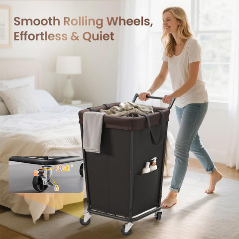 Wawocs wheels and one-click brake visible for quiet, controlled mobility
