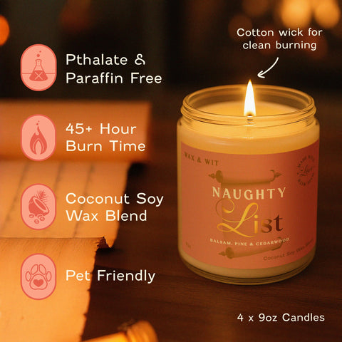 Wax & Wit cotton wick close-up highlighting clean burn and steady flame