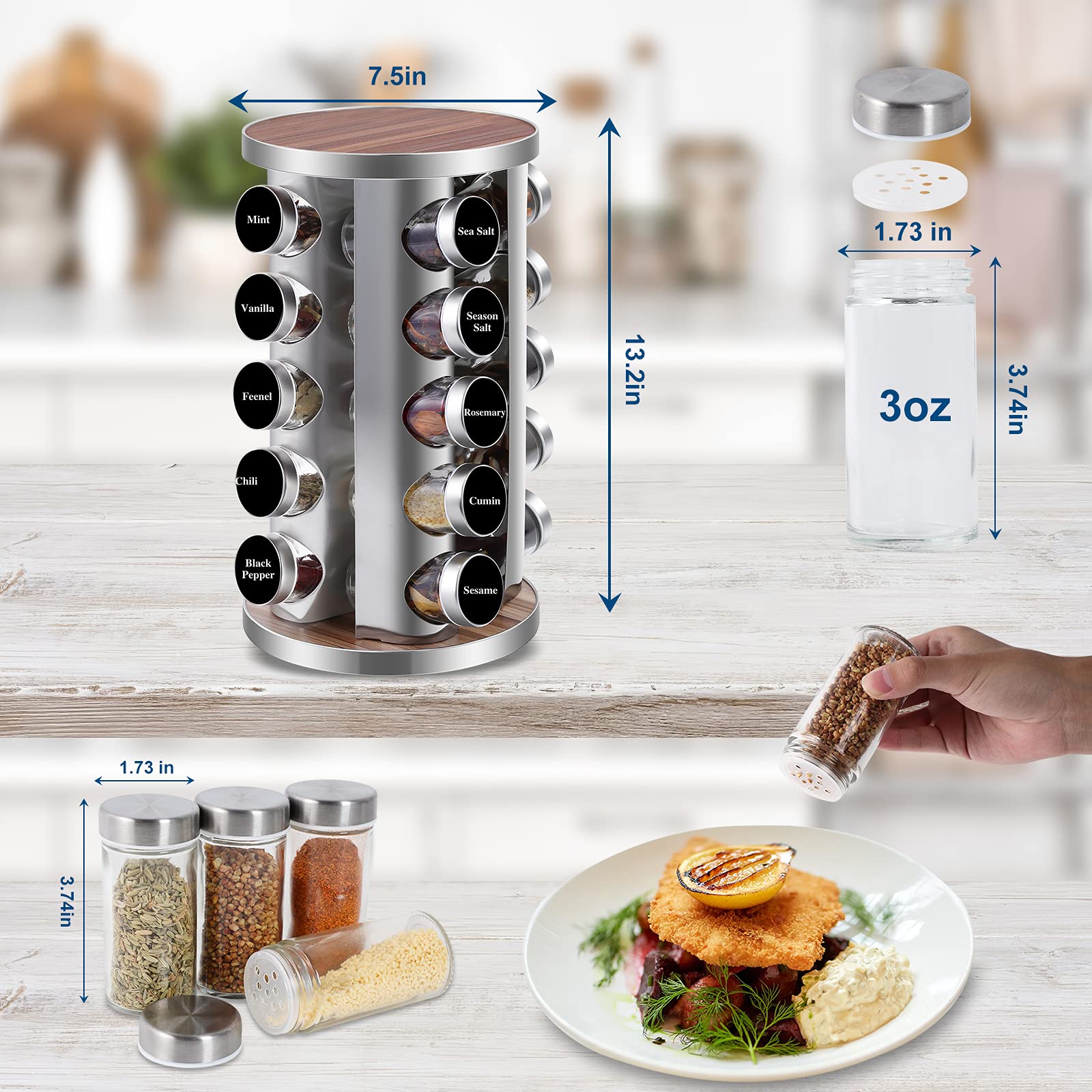WAYDA top-down view showing open glass jars for quick identification