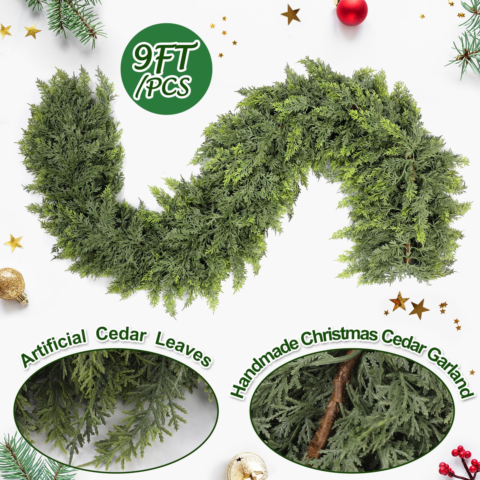 Waydress close-up of cedar foliage texture highlighting soft needles and realistic drape