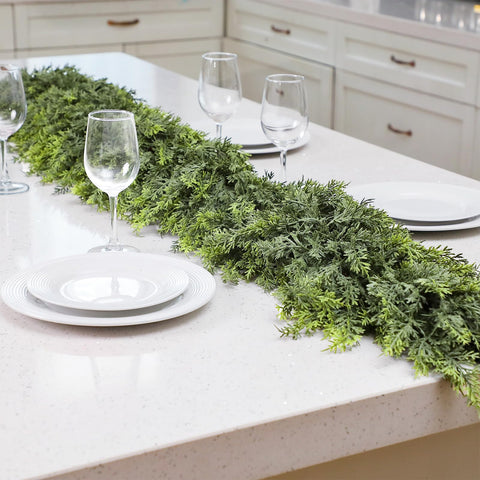 Waydress outdoor porch display demonstrating weather-resistant garland for festive outdoor décor