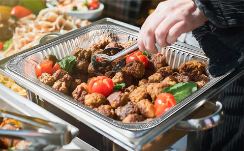 Waytiffer pan on buffet table ready to serve hot dishes to guests