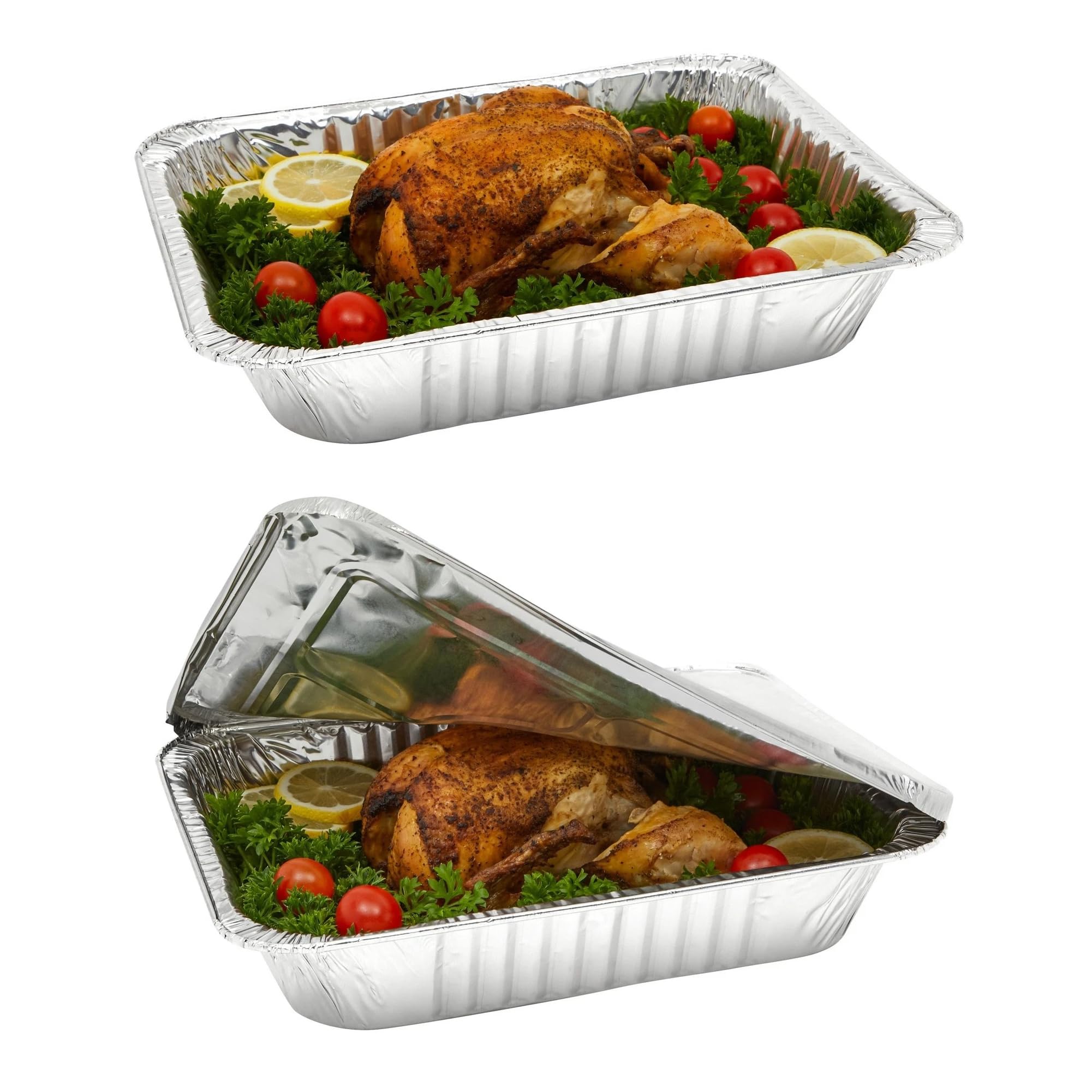 Waytiffer pan next to dinner plate showing true 9x13 scale