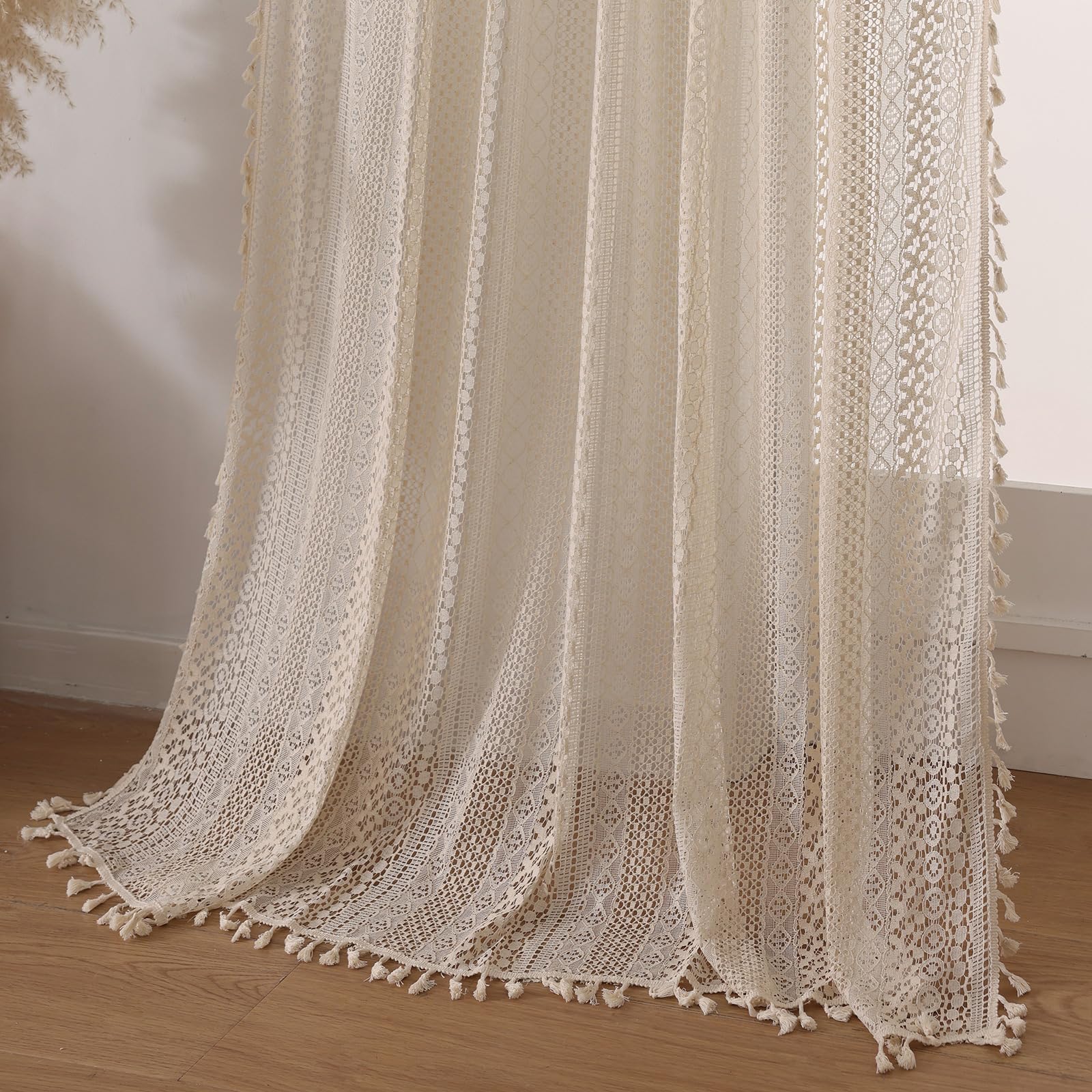 WAZZIO light filtering through crochet demonstrating soft glow and privacy