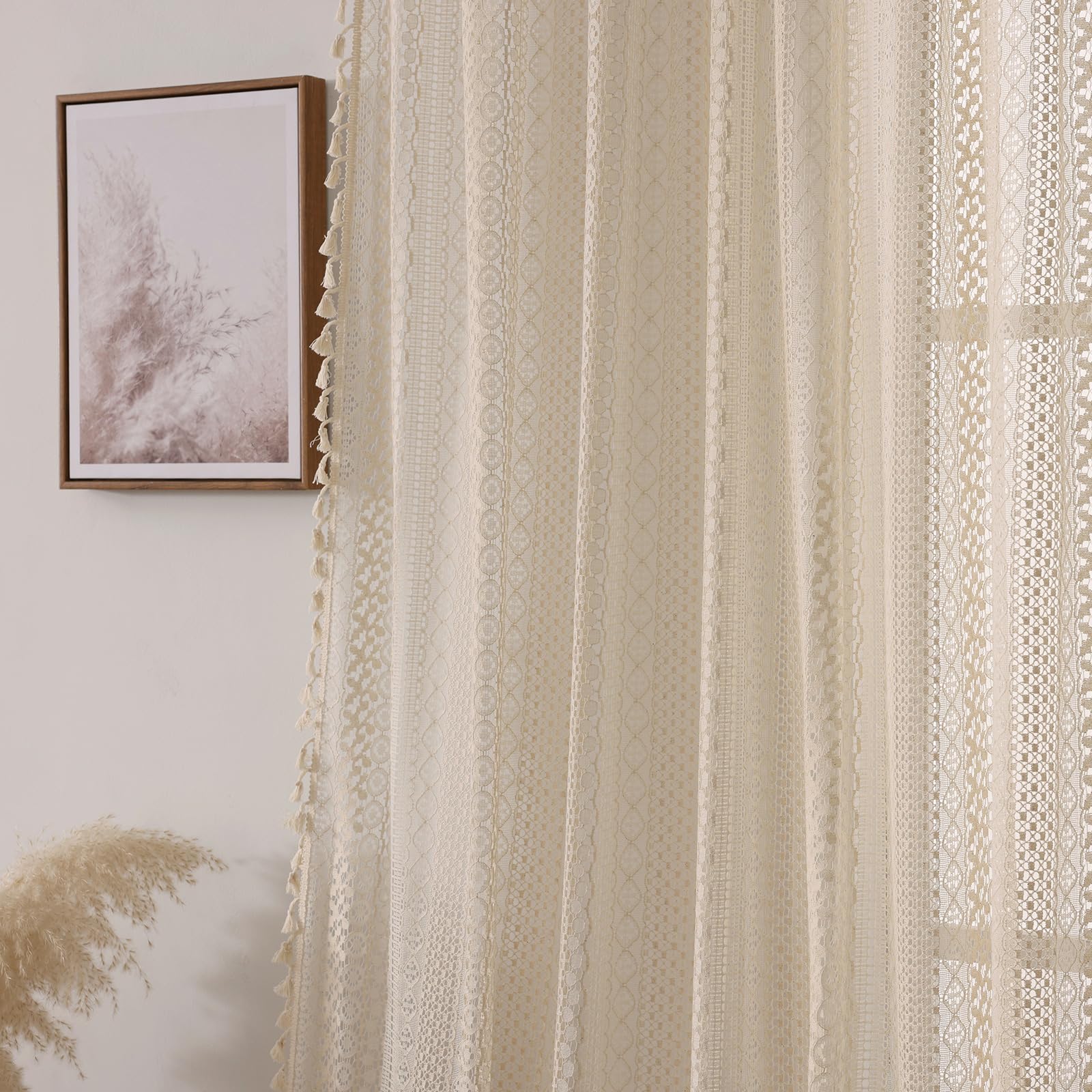 WAZZIO curtain next to chair for scale to show full 84-inch length
