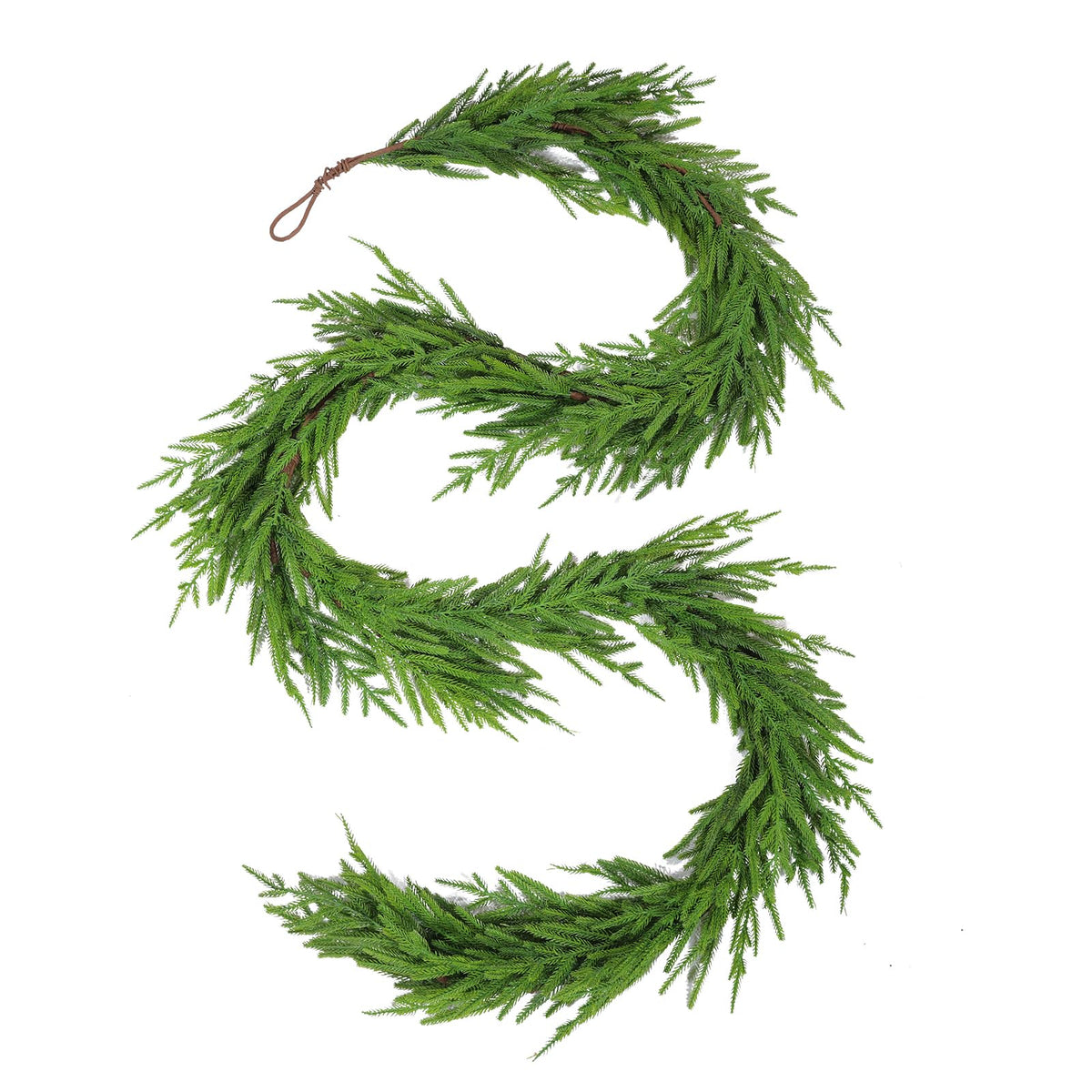 WBHome garland front view showing full 9ft length and dense tips