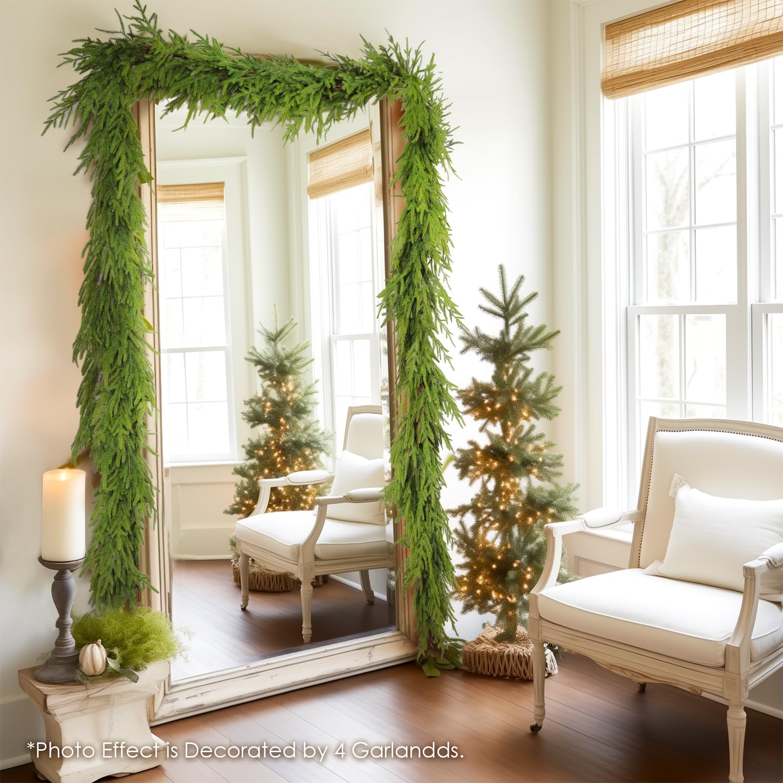 WBHome garland used as a dining table centerpiece adding natural depth