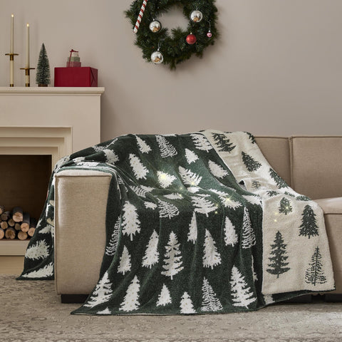 WDCOZY front view with green tree motifs adding festive decor benefits