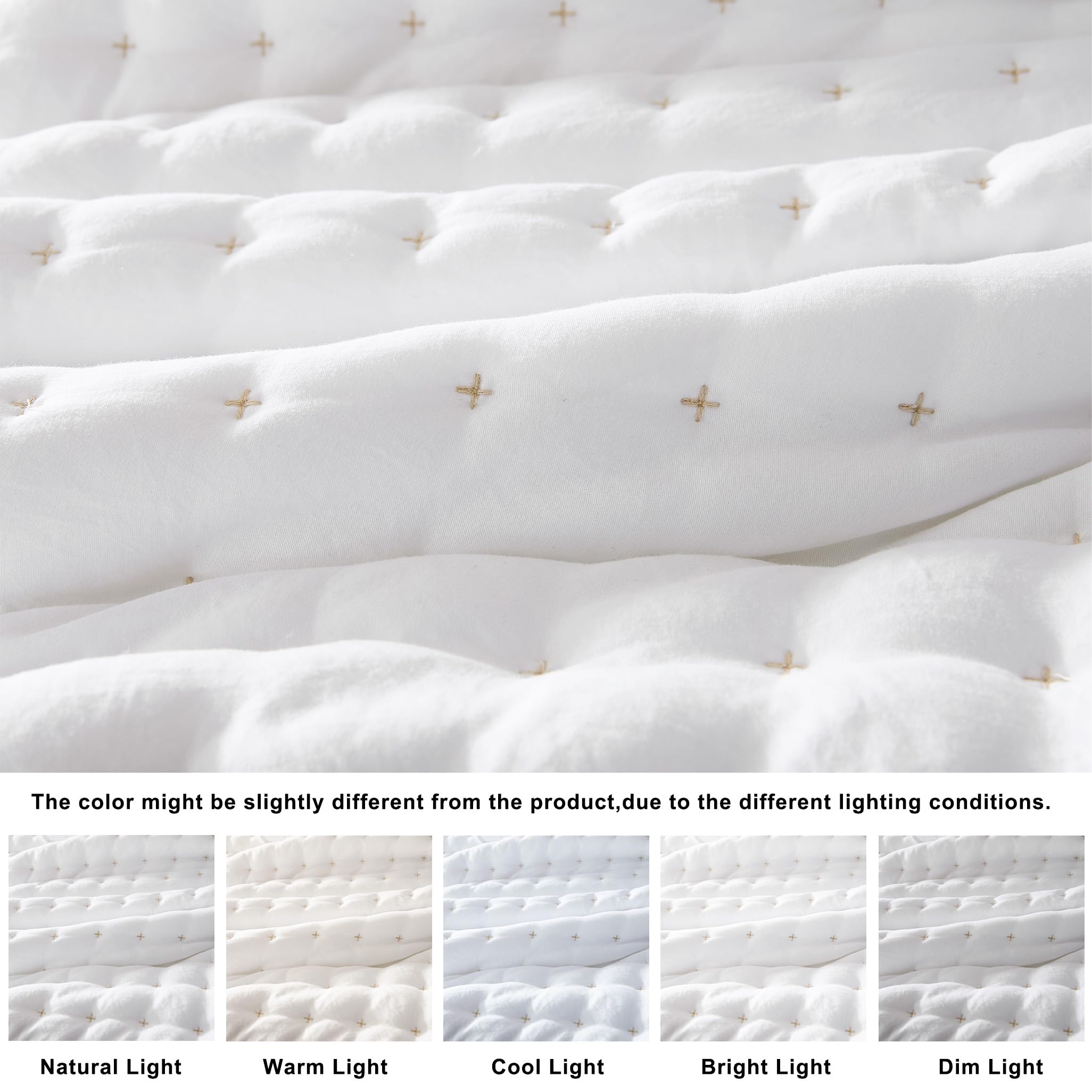 WDCOZY gold cross-stitch detail highlighting elegant texture and finish
