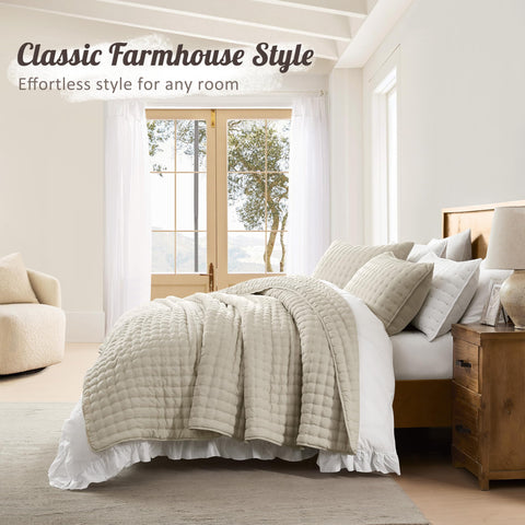WDCOZY in bedroom lifestyle scene demonstrating neutral light beige styling