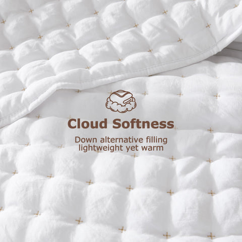 WDCOZY pillow shams arrangement matching quilt for coordinated look